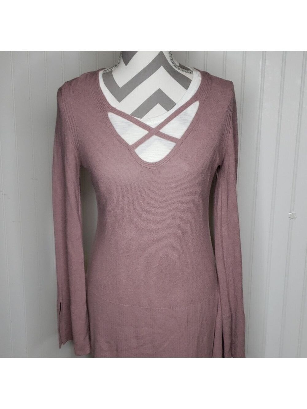 Free People Criss Cross Long Sleeve Tunic Size Small
